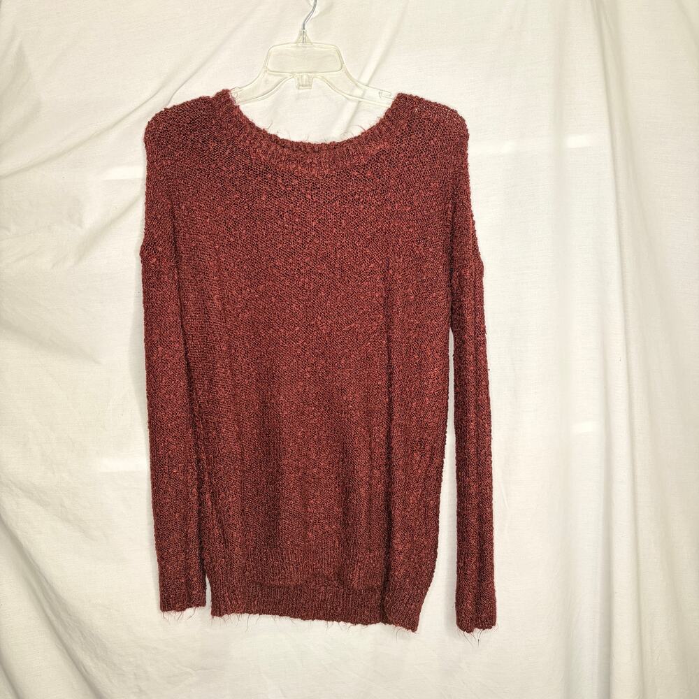 Forever 21 Red Boucle Knit Sweater Women's L